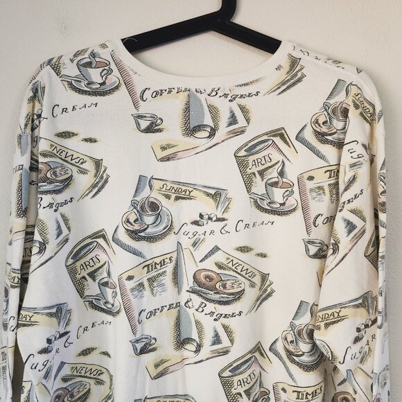 Relevant Products All Over Print Breakfast Theme Long Sleeve Tee L Cotton VTG90' - Picture 15 of 16